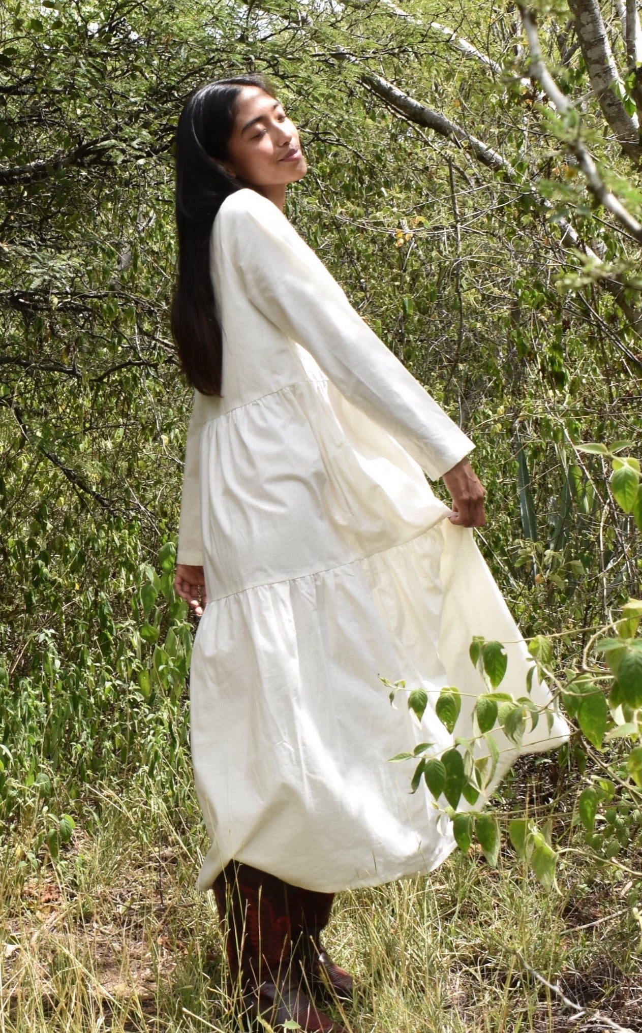 Jasmine Dress in White Organic Cotton