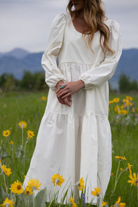 Jasmine Dress in White Organic Cotton
