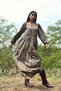 Jasmine Dress in Satin Swirl