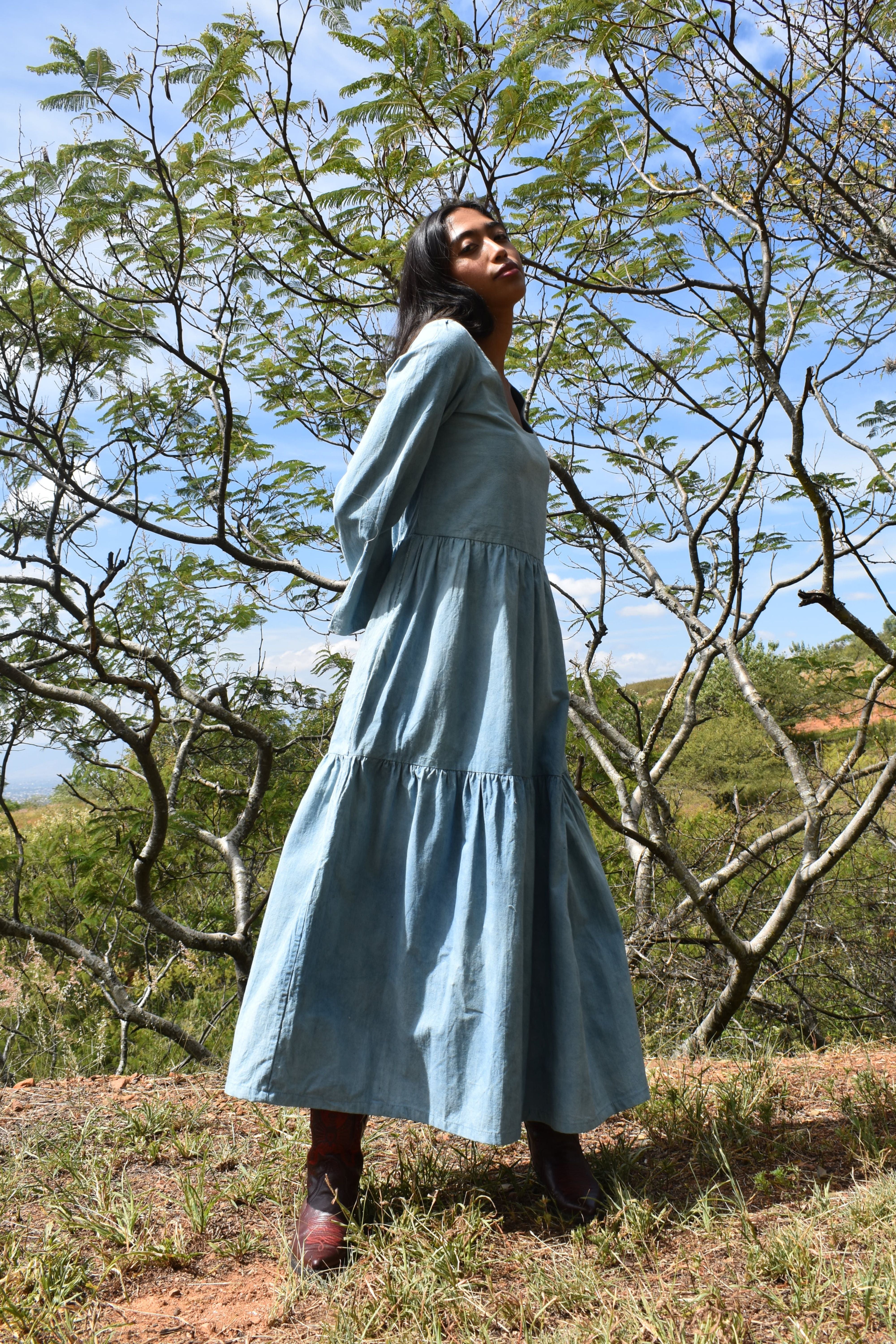 Jasmine Dress in Indigo Organic Cotton