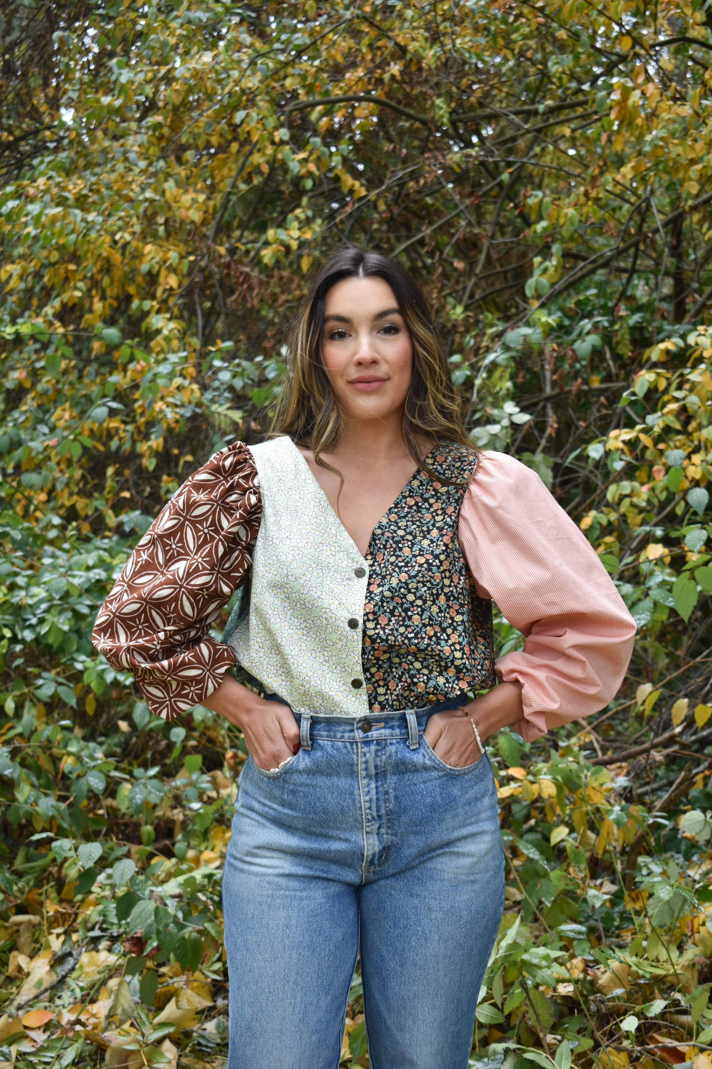 Victoria Blouse in Mixed Print