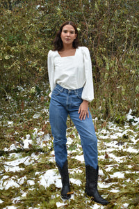 Michelle Blouse in White Organic Cotton