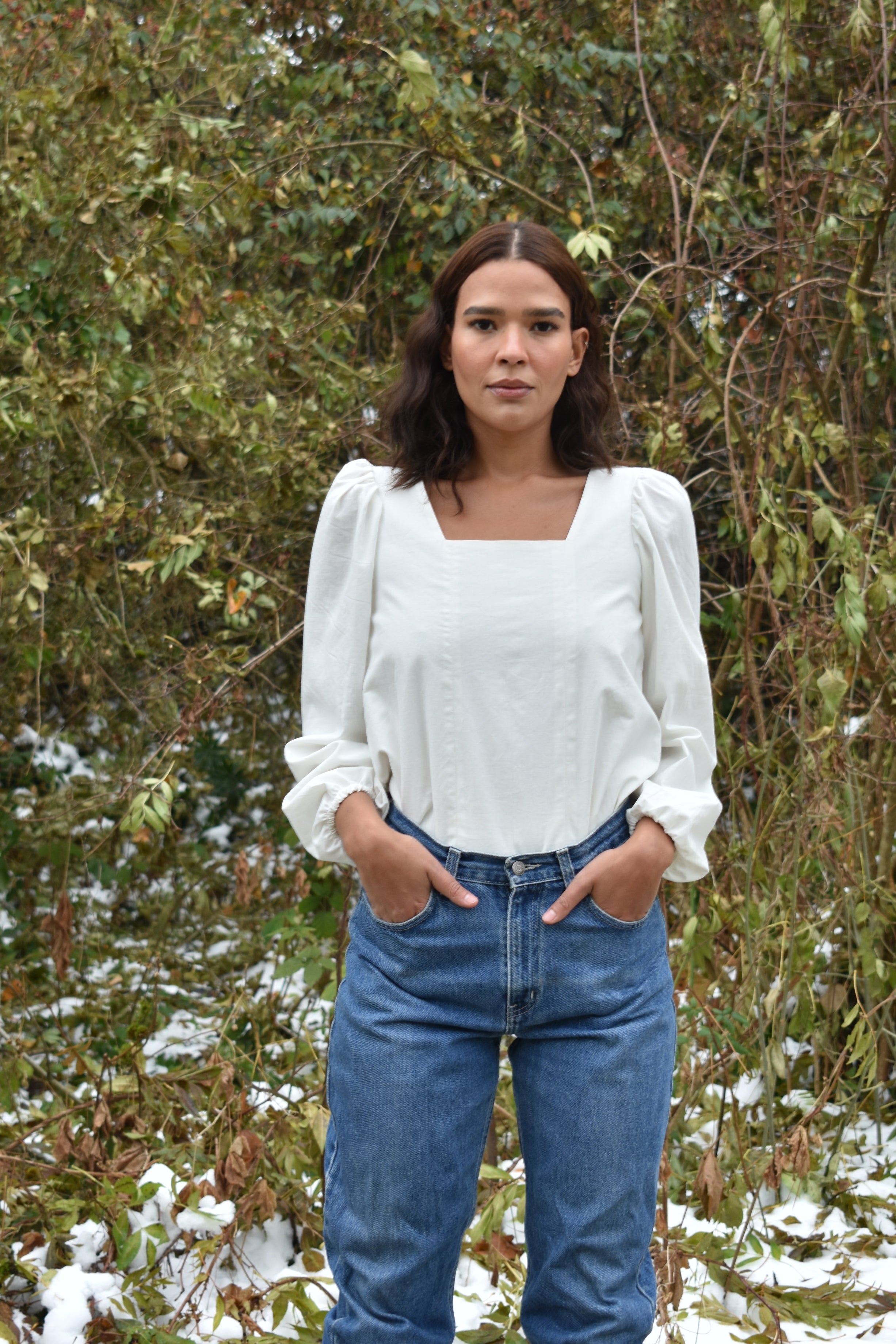 Michelle Blouse in White Organic Cotton